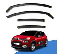 EdgeVisors Wind Deflectors | Fits: CITROEN C3 MK3 (2017-2024) 5 Door Hatchback 4pc Set | In-Channel Rain Guards for Wind, Rain & Sun Protection, Easy Installation - Tinted
