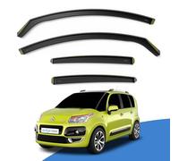 EdgeVisors Wind Deflectors | Fits: CITROEN C3 Picasso (2009-2017) 5 Door Hatchback 4pc Set | In-Channel Rain Guards for Wind, Rain & Sun Protection, Easy Installation - Tinted