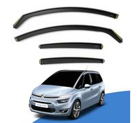 EdgeVisors Wind Deflectors | Fits: CITROEN C4 Grand Picasso MK2 (2013-2019) Space Tourer MPV 4pc Set | In-Channel Rain Guards for Wind, Rain & Sun Protection, Easy Installation - Tinted