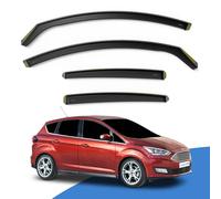 EdgeVisors Wind Deflectors | Fits: Ford C-MAX MK2 (2011-2020) 5 Door MPV 4pc Set | In-Channel Rain Guards for Wind, Rain & Sun Protection, Easy Installation - Tinted