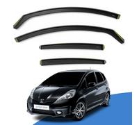 EdgeVisors Wind Deflectors | Fits: HONDA Jazz MK2 (2008-2014) 5 Door Hatchback 4pc Set | In-Channel Rain Guards for Wind, Rain & Sun Protection, Easy Installation - Tinted