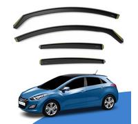 EdgeVisors Wind Deflectors | Fits: HYUNDAI i30 MK2 (2012-2017) 5 Door Hatchback 4pc Set | In-Channel Rain Guards for Wind, Rain & Sun Protection, Easy Installation - Tinted