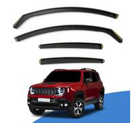 EdgeVisors Wind Deflectors | Fits: JEEP Renegade (2014-onwards) 5 Door SUV 4pc Set | In-Channel Rain Guards for Wind, Rain & Sun Protection, Easy Installation - Tinted