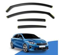 EdgeVisors Wind Deflectors | Fits: KIA Ceed MK3 (2018-2024) 5 Door Hatchback 4pc Set | In-Channel Rain Guards for Wind, Rain & Sun Protection, Easy Installation - Tinted