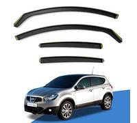 EdgeVisors Wind Deflectors | Fits: Nissan QASHQAI MK1 (2007-2013) 5 Seater Version SUV 4pc Set | In-Channel Rain Guards for Wind, Rain & Sun Protection, Easy Installation - Tinted