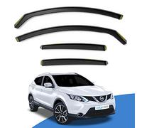 EdgeVisors Wind Deflectors | Fits: Nissan QASHQAI MK2 (2014-2021) 5 Door SUV 4pc Set | In-Channel Rain Guards for Wind, Rain & Sun Protection, Easy Installation - Tinted