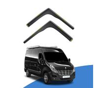 EdgeVisors Wind Deflectors | Fits: Renault Master MK3 (2010-2024) 2 Door Van 2pc Set | In-Channel Rain Guards for Wind, Rain & Sun Protection, Easy Installation - Tinted