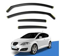 EdgeVisors Wind Deflectors | Fits: SEAT Leon MK2 1P (2006-2012) 5 Door Hatchback 4pc Set | In-Channel Rain Guards for Wind, Rain & Sun Protection, Easy Installation - Tinted