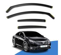 EdgeVisors Wind Deflectors | Fits: TOYOTA AVENSIS MK3 (2009-2018) 4 Door Saloon 4pc Set | In-Channel Rain Guards for Wind, Rain & Sun Protection, Easy Installation - Tinted