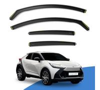 EdgeVisors Wind Deflectors | Fits: TOYOTA C-HR MK2 (2023-onwards) 5 Door SUV 4pc Set | In-Channel Rain Guards for Wind, Rain & Sun Protection, Easy Installation - Tinted