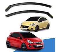 EdgeVisors Wind Deflectors | Fits: Vauxhall Corsa D E (2006-2019) 3 Door Hatchback 2pc Set | In-Channel Rain Guards for Wind, Rain & Sun Protection, Easy Installation - Tinted