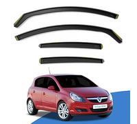 EdgeVisors Wind Deflectors | Fits: Vauxhall Corsa D E (2006-2019) 5 Door Hatchback 4pc Set | In-Channel Rain Guards for Wind, Rain & Sun Protection, Easy Installation - Tinted