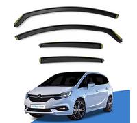 EdgeVisors Wind Deflectors | Fits: Vauxhall Zafira Tourer C MK3 (2012-2019) 5 Door MPV 4pc Set | In-Channel Rain Guards for Wind, Rain & Sun Protection, Easy Installation - Tinted