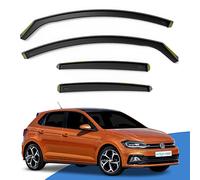 EdgeVisors Wind Deflectors | Fits: VW Polo MK6 (2017-2025) 5 Door Hatchback 4pc Set | In-Channel Rain Guards for Wind, Rain & Sun Protection, Easy Installation - Tinted