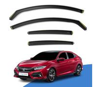 EdgeVisors Wind Deflectors for Honda Civic MK10 5 Door Hatchback (2017-2022) 4pc Set | In-Channel Rain Guards & Accessories