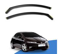 EdgeVisors Wind Deflectors for Honda Civic MK8 3 Door Hatchback (2005-2012) 2pc Set | In-Channel Rain Guards & Accessories