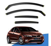 EdgeVisors Wind Deflectors for Honda Civic MK8 5 Door Hatchback (2006-2012) 4pc Set | In-Channel Rain Guards & Accessories