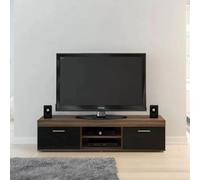 Edgeware Walnut and Black 2 Door TV Unit