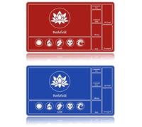 EDGFRTOIO 2 Pack Card Playmat, MTG/TCG Game Mats, 24x14 inch, Red, Blue