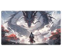 EDGFRTOIO Card Playmat 70 x 40 cm Game Mats Tabletop Magic for MTG/TCG Cards, Trading Card Game Playing Stitched Commander Deck Gaming Desk Duel Mat Card Gameplay Mats, Mythical Dragon