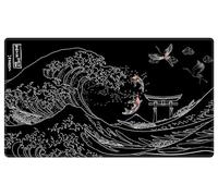 EDGFRTOIO Card Playmat 70 x 40 cm Kanagawa Surfing Game Mats Tabletop Magic for MTG Cards, Trading Card Game Playing Stitched Commander Deck Gaming Desk Duel Mat Card Gameplay Mats, Koi Fish And Crane