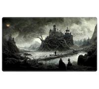 EDGFRTOIO Playmat 24" x 14" Game Mats Tabletop Magic for MTG/TCG Cards, Trading Card Game Playing Stitched Play Mats Commander Deck Gaming Desk Mat Card Gameplay Mats, Dark Castle