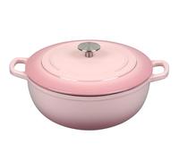 EDGING CASTING Enameled Cast Iron Dutch Oven Pot with Lid for Sourdough Bread Baking, Bread Dutch Ovens, Cooking Pots, 5 Quart, Pink