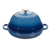 EDGING CASTING Enameled Cast Iron Dutch Oven Pot with Lid, Round Bread Oven for Homemade Sourdough Bread Baking, 6 Quart, Lake Blue
