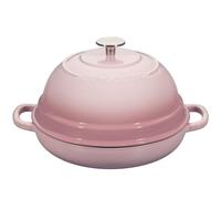 EDGING CASTING Enameled Cast Iron Dutch Oven Pot with Lid, Round Bread Oven for Homemade Sourdough Bread Baking, 6 Quart, Pink
