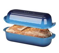 EDGING CASTING Enameled Cast Iron Loaf Pan with Lid, Dutch Oven for Homemade Bread Baking, 12.5x5.5 inch, 5Qt, Lake Blue