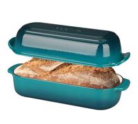 EDGING CASTING Enameled Cast Iron Loaf Pan with Lid, Dutch Oven for Homemade Bread Baking, 12.5x5.5 inch, 5Qt, Darkcyan