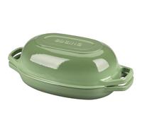 EDGING CASTING Enameled Cast Iron Oval Dutch Oven Pot with Lid, Dutch Oven for Sourdough Bread Baking, Bread Oven, Bread Dutch Oven, Oval Bread Pan, 5qt, Pistachio Green