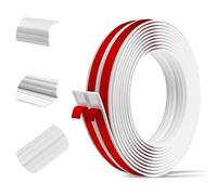 Edging Strip 2cm x 3m, Peel and Stick Trim, Self Adhesive Corner Protector, Flexible Moulding Trim, Edge Protector for Tile, Countertops, Furniture and Flooring, Anti Scratch, White