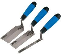 Edging Trowel Set 3 Piece, Durable Carbon Steel with Soft Grip Handle