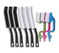 Edgnb 9 Pcs Crevice Cleaning Brush, Black & White Nylon Bristles, 2-in-1 Design, Bathroom Gap Brush, Kitchen Cleaning Brushes Kit