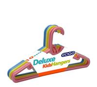 EDGO Kids Hanger Deluxe Quality Strong Hanger Bar Notches Cascading Hooks, (L) 27.5 x (H) 14 CM, Pack of 10 (Multi-colour)