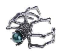 Edgy Adjustable Moonstone Spiders Rings for Women Punk Styles Jewelry Sturdy Alloy Gothic Design Adjustable Goth