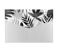 Edgy Black White Leaf Portable File Organizer with Multiple Pockets, Accordion Expanding Folder for Desk Supplies