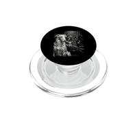 Edgy Borzoi Dogs Smoking Lighter Black White Art PopSockets PopGrip for MagSafe