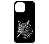 Edgy Cat with Cigarette Neon Green Outline Art Case for iPhone 13 Pro Max