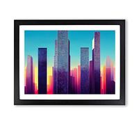 Edgy City Skyline Architecture Framed Print | A4 Black Framed Wall Art | Ready to Hang | Modern Cityscape Picture | Living Room Bedroom Lounge Office