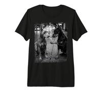 Edgy Doberman Pinscher Dogs Smoking Black White Urban Premium T-Shirt
