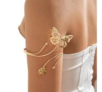 Edgy Gold Tone Adjustable Starfishes Arm Cuff Bracelets Geometric Design Sturdy Iron Jewelry For Women Punk Gold Adjustable Arm