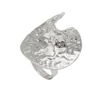 Edgy Open Rings Exaggerated Rings Handmade Irregular Hammered Detailing Adjustable Metal Band Alloy Fashion Jewelry Gift Unconventional Open Band