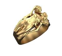 Edgy Ring Set Exaggerated Series Rings Men Day Women And Love Couple Valentine's Ring Rings Jewelry Set for Teen Girls (Gold, 10)