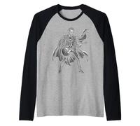 Edgy Rock Musician Guitar Player Vampire Vintage Rock Style Raglan Baseball Tee