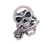 Edgy Rose Skull Lapel Pin - Sturdy Alloy Brooch For Formal Event Casual Outfits & Gothic Fashion Followers Stylish Skull Pin For Suits