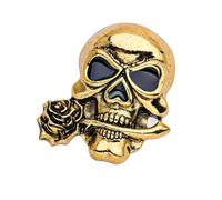 Edgy Rose Skull Lapel Pin - Sturdy Alloy Brooch For Formal Event Casual Outfits & Gothic Fashion Followers Rose Skull Brooch