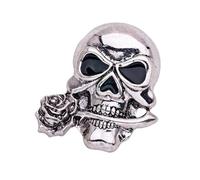 Edgy Rose Skull Lapel Pin - Sturdy Alloy Brooch For Formal Event Casual Outfits & Gothic Fashion Followers Rose Skull Brooch