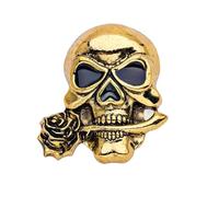 Edgy Rose Skull Lapel Pin - Sturdy Alloy Brooch For Formal Event Casual Outfits & Gothic Fashion Followers Stylish Skull Pin For Suits